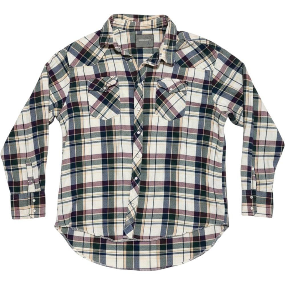 Expeditions by Wrangler Flannel Shirt Mens XL Plaid Western Pearl Snap Cotton